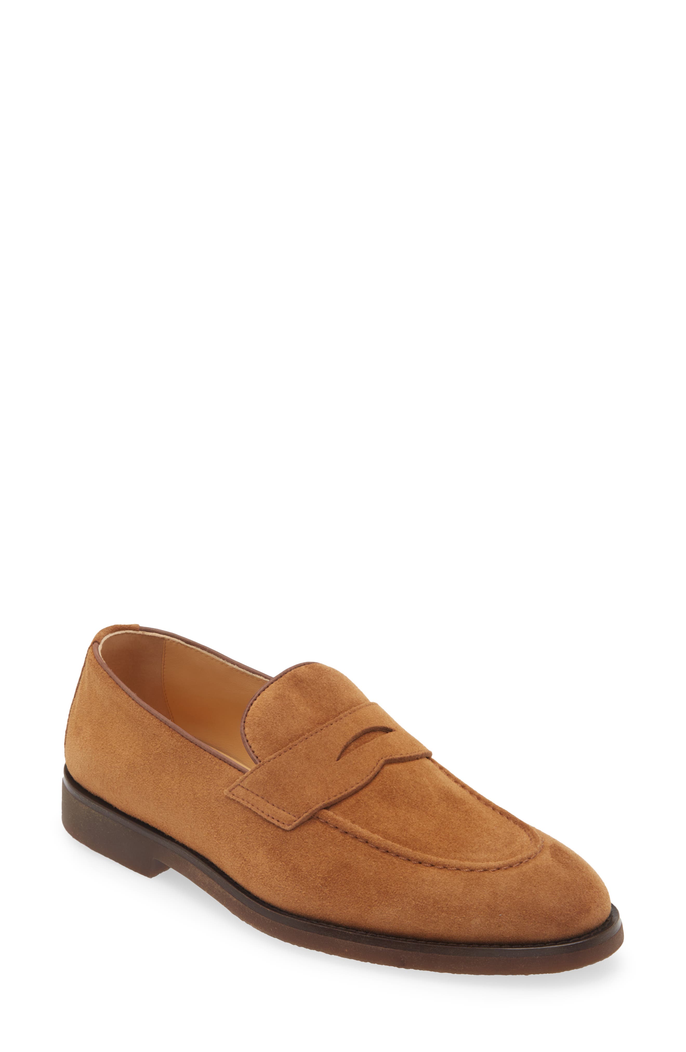 Brunello Cucinelli Suede Penny Loafer, Main, color, 