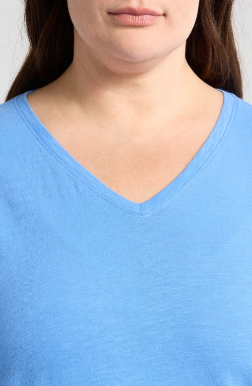 Eileen Fisher Easy V-neck Organic Cotton T-shirt In Ultramarine