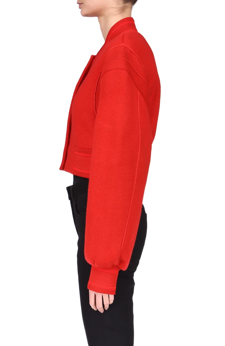 Givenchy Varsity Wool Knit Crop Jacket, Alternate, color, 