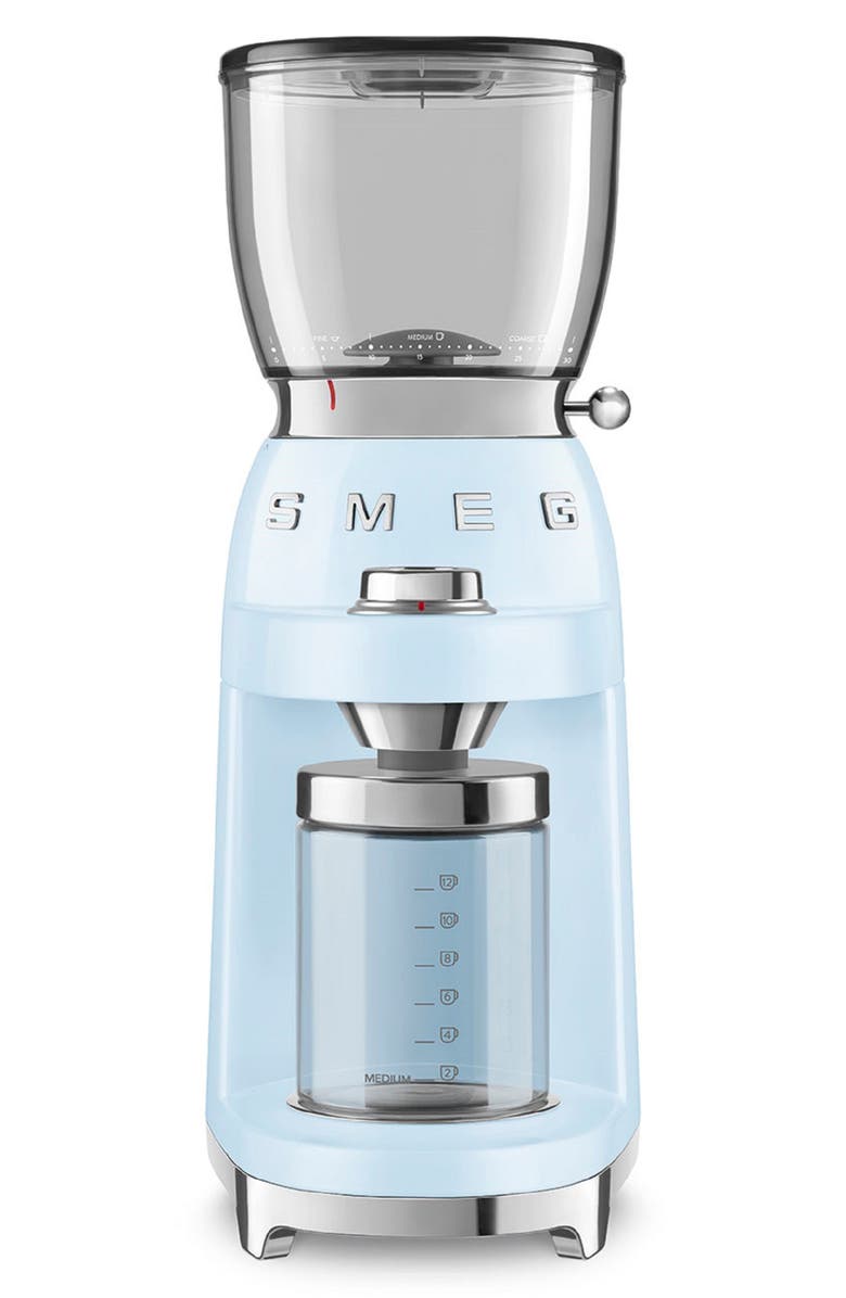 smeg '50s Retro Style Coffee Grinder, Main, color, Pastel Blue