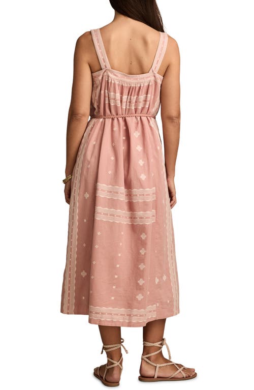 Lucky Brand Mixed Print Cotton Midi Sundress In Pink