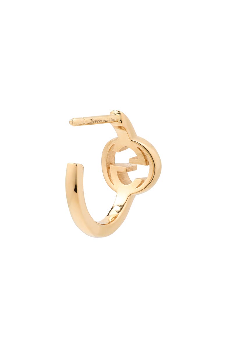 Gucci Interlocking G Huggie Hoop Earrings, Alternate, color, Gold