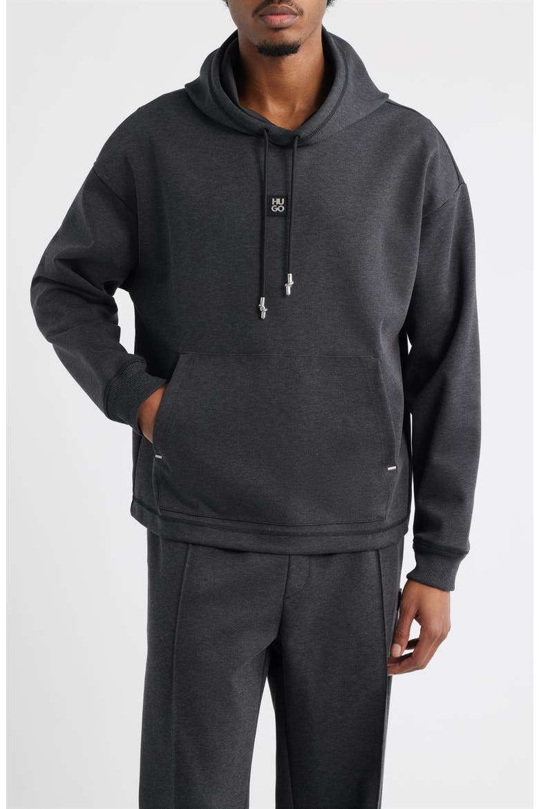 Dineo Logo Patch Hoodie, Main, color, MED GREY