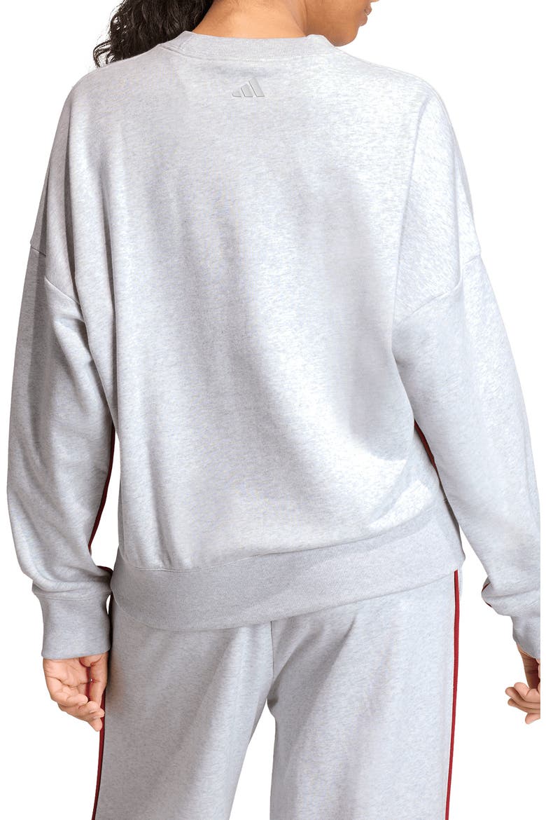 Seasonal Essentials Colorpop Sweatshirt, Alternate, color, LIGHT GREY HEATHER/ MAROON