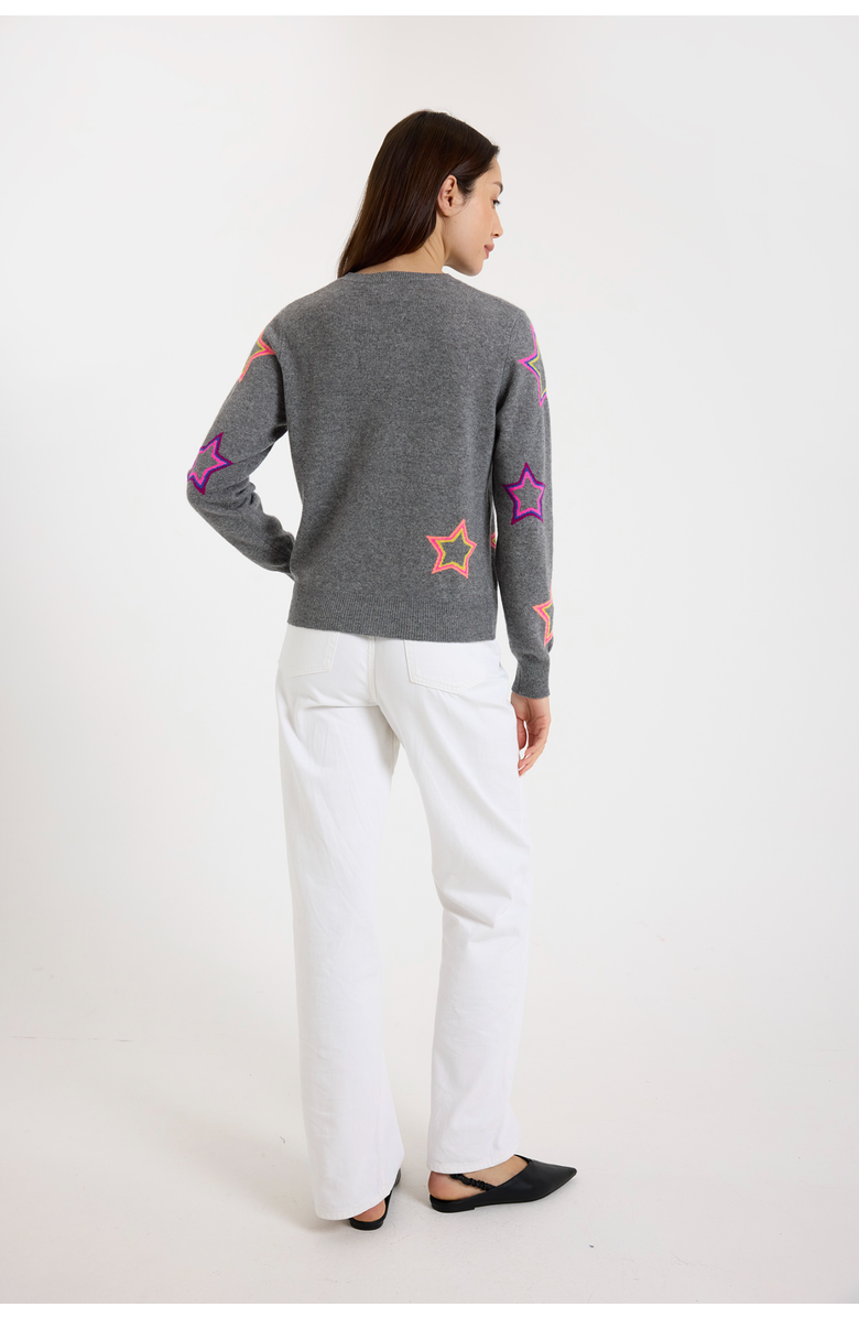 Brodie Pure Cashmere Pop Star Crew Neck Jumper, Alternate, color, Mid Grey