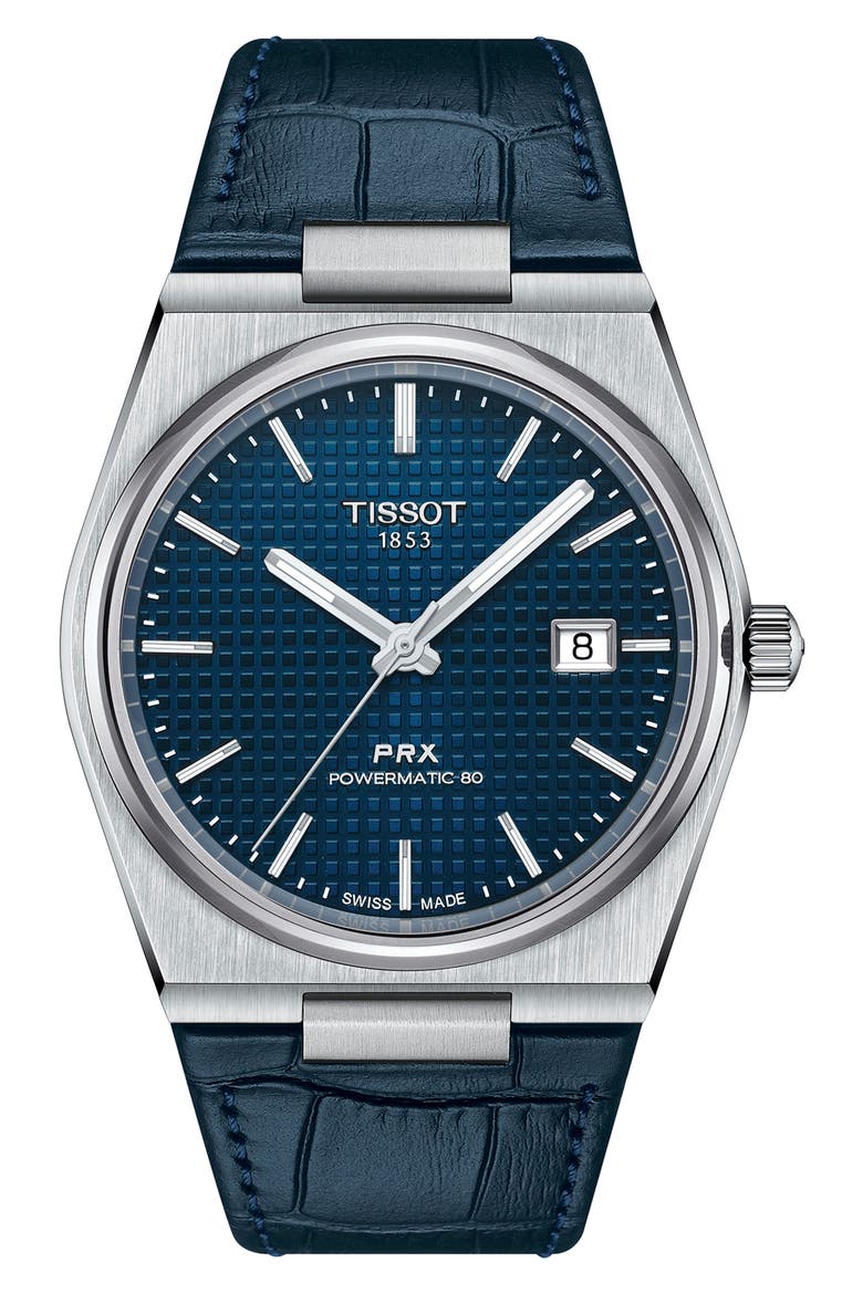 Tissot PRX Powermatic 80 Leather Strap Watch, 40mm (Men) | Nordstrom