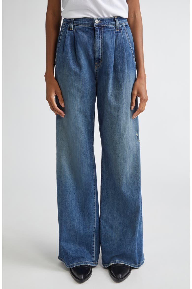 Flora High Waist Trouser Jeans, Main, color, CLASSIC WASH