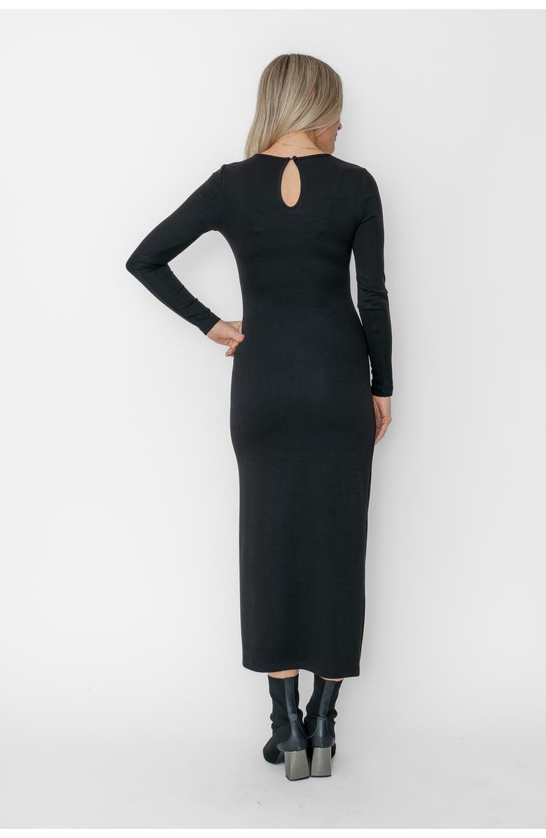 West Of Jacqueline Ruched Midi Dress, Alternate, color, Black