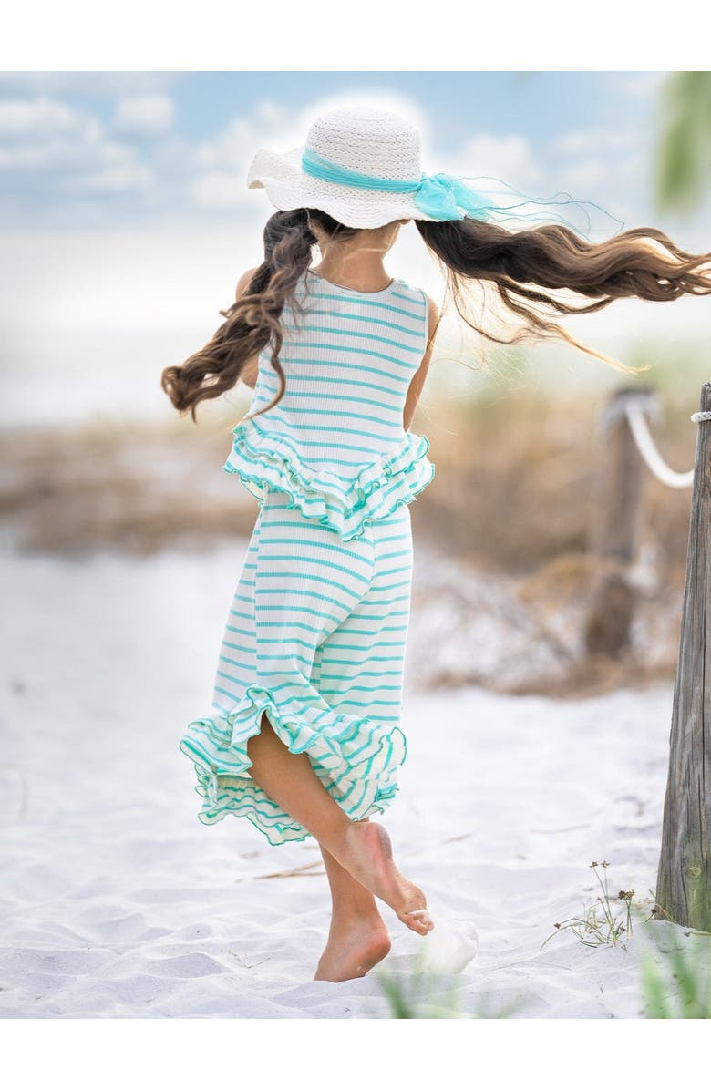 Mia Belle Girls Girls Sway My Way Striped Top & Ruffle Pants Set, Alternate, color, 