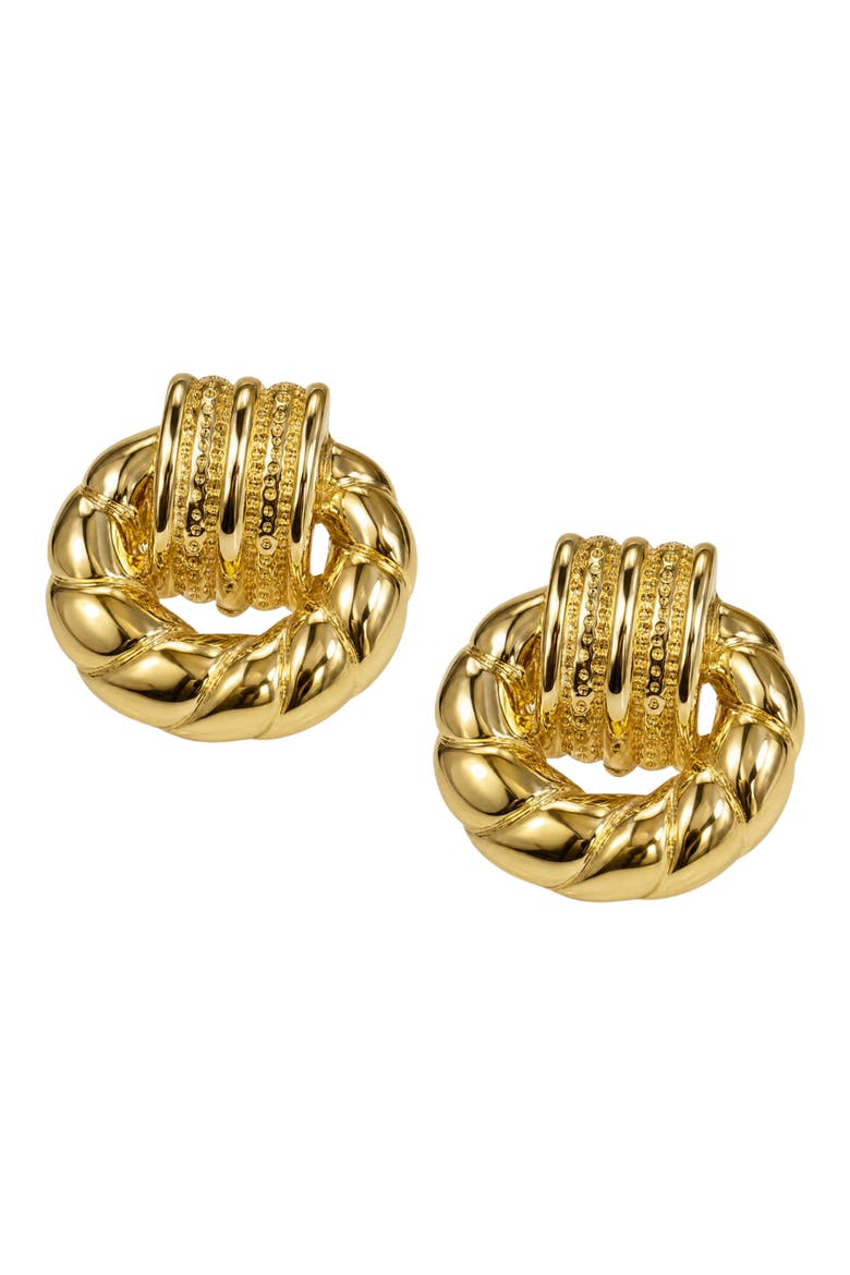 The Large Margaux Clip-On Earrings, Main, color, GOLD