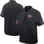 Nike Men's Nike Black San Francisco 49ers Sideline Short Sleeve Quarter-Zip Performance Coach Jacket