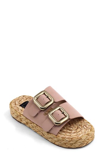 Shushop Billie Jute Slide Sandal In Brown