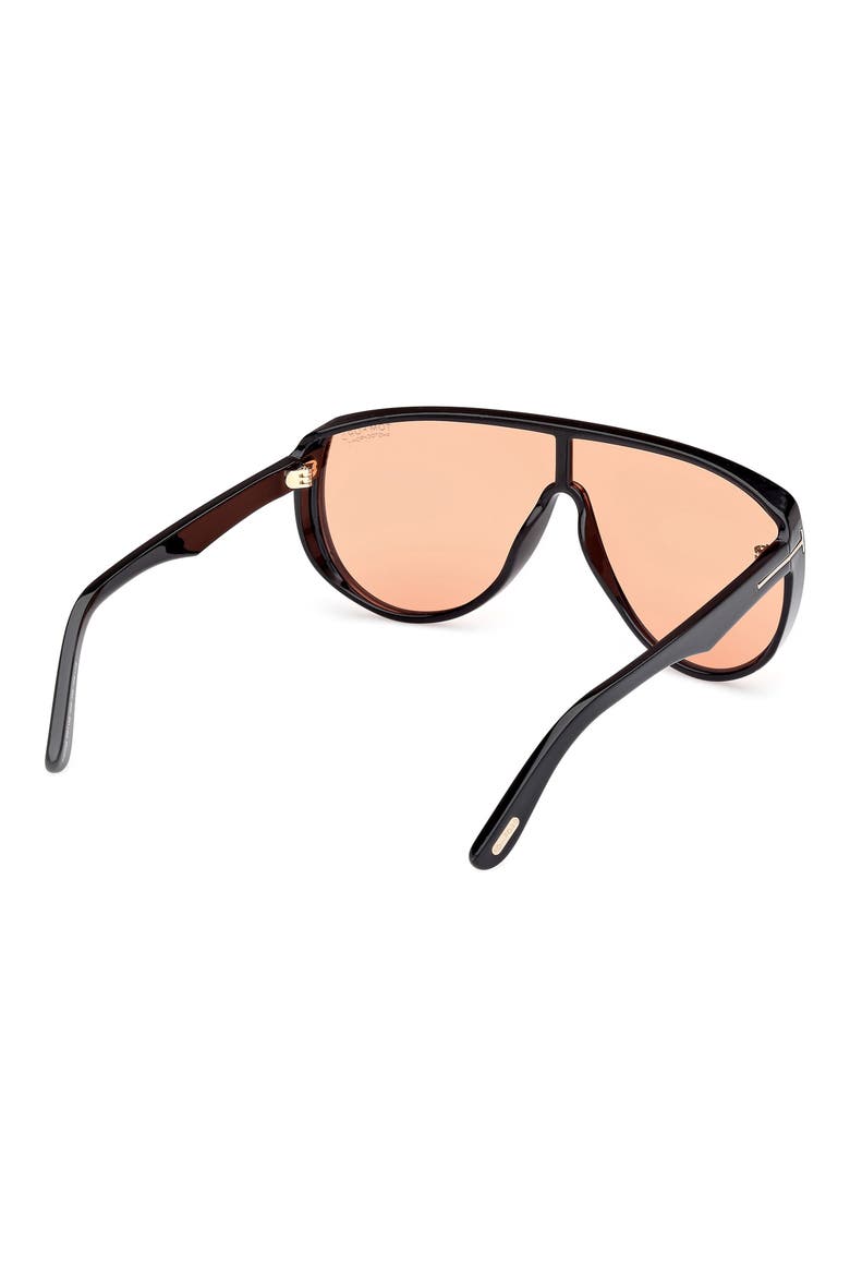 Achilles 138mm Shield Sunglasses, Alternate, color, BLACK / T LOGO / TERRACOTTA