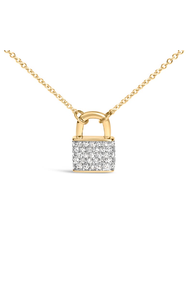 Haus of Brilliance 14K Yellow Gold 1/6 Cttw Diamond Lock Pendant Necklace, Alternate, color, Yellow