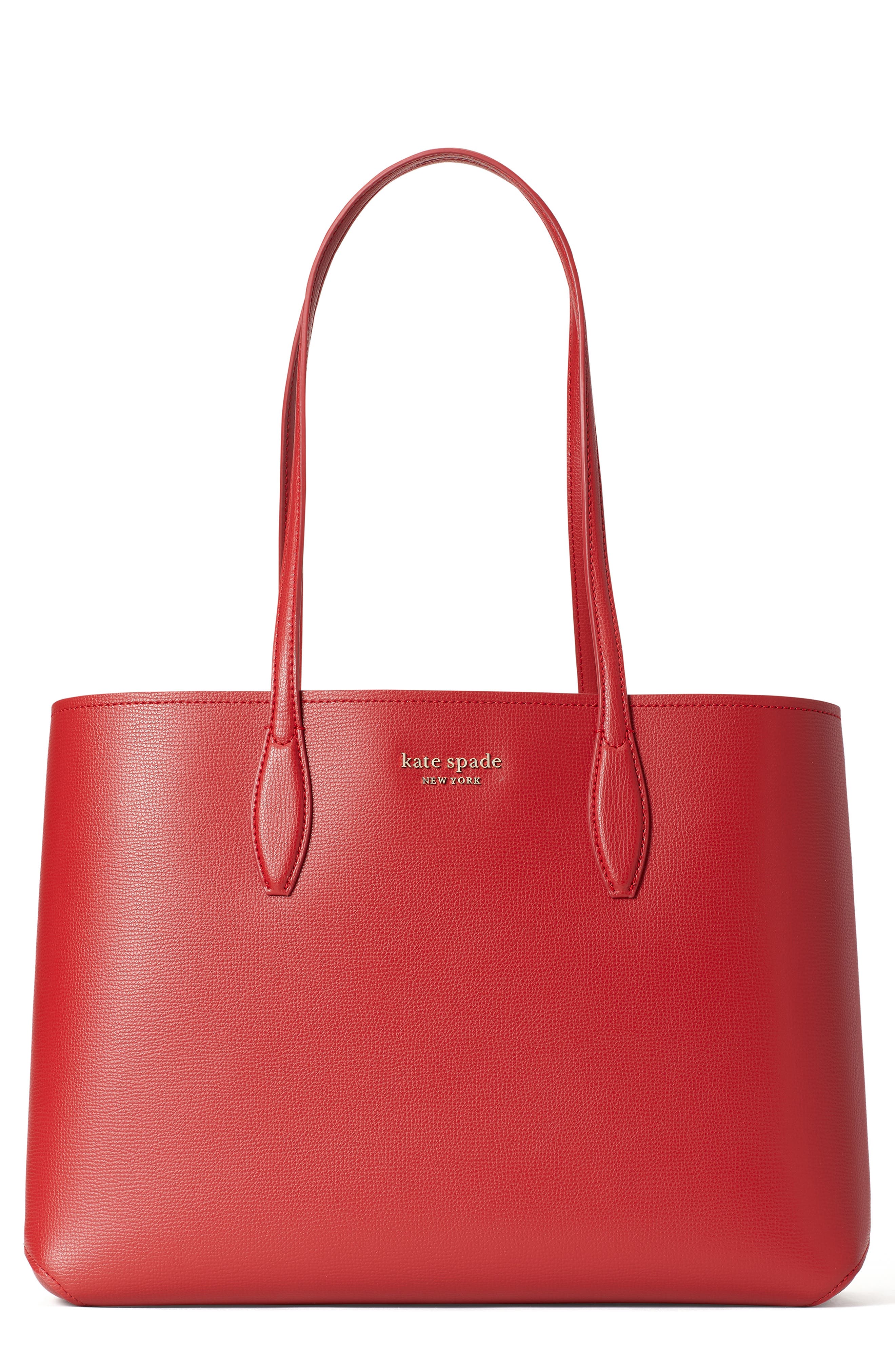 Kate Spade New York all day ladybug dots large leather tote, Main, color, 