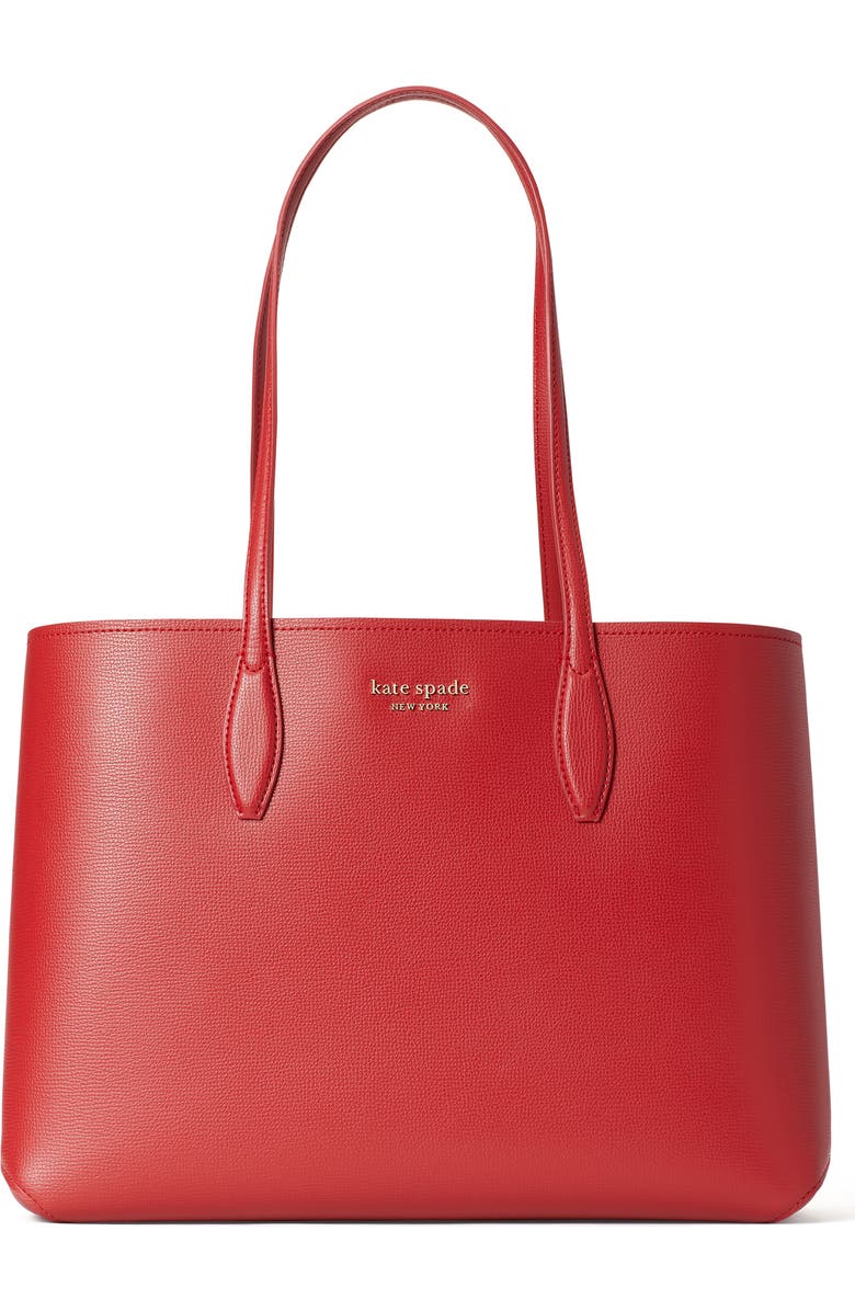 Kate Spade New York all day ladybug dots large leather tote, Main, color,