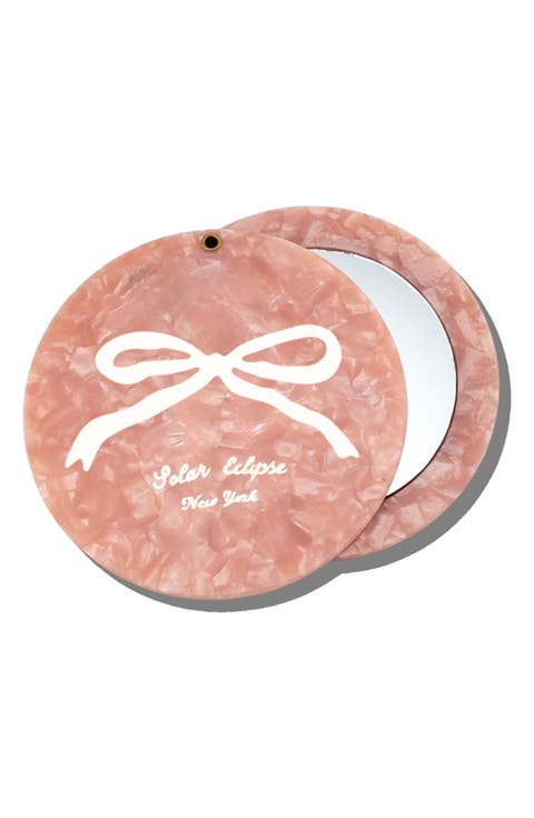 Hand Painted Vintage Ballet Bow Compact Mirror
