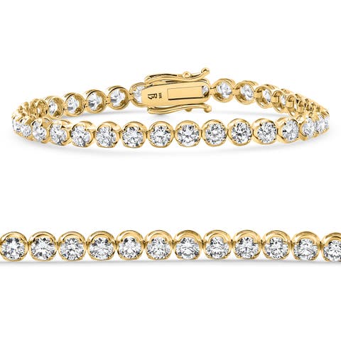 8.80Ct Diamond Angelica Tennis Bracelet 14k Gold 7" Lab Grown