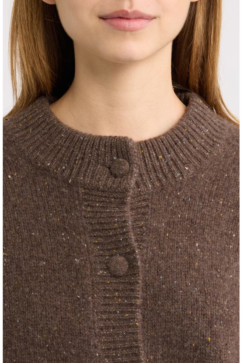 The Fleck Cardigan, Alternate, color, BROWN