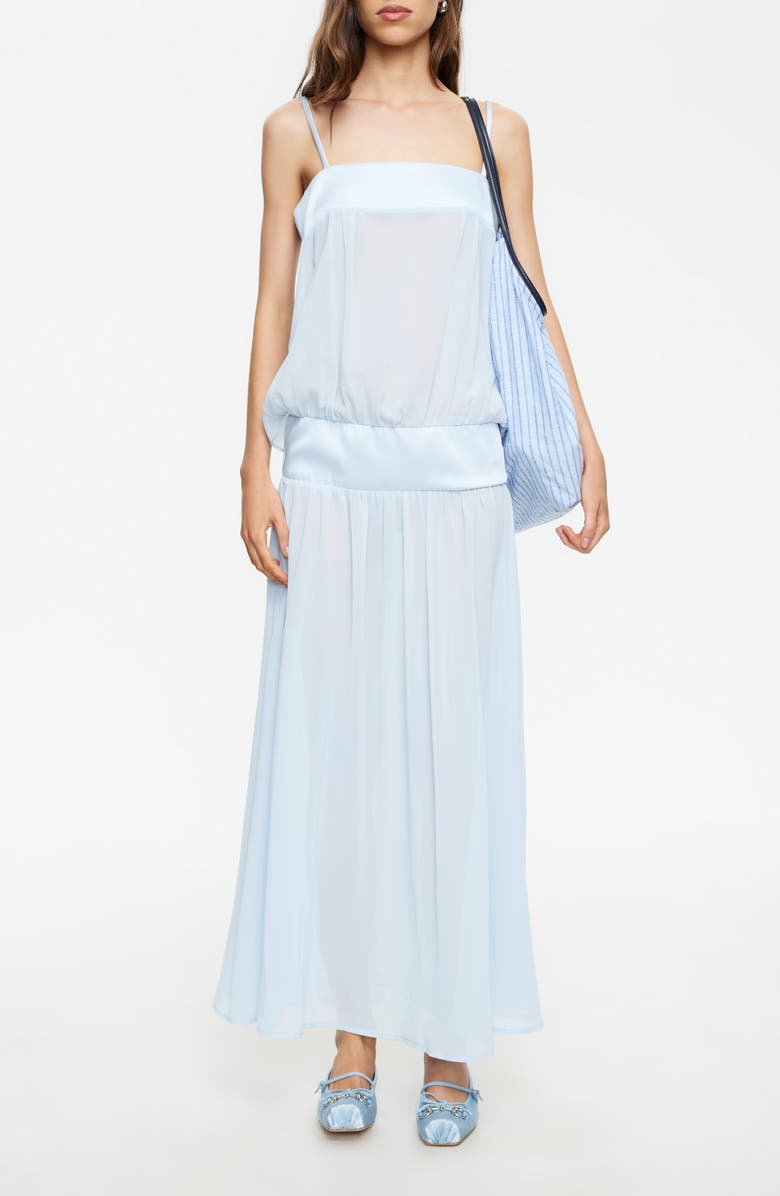 LIONESS Gracia Sleeveless Chiffon Maxi Dress, Main, color, Pale Blue