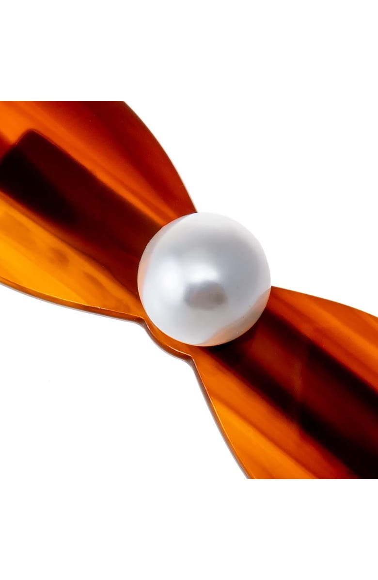 BY ADINA EDEN Pearl Curved Bow Hair Barrette, Alternate, color, 