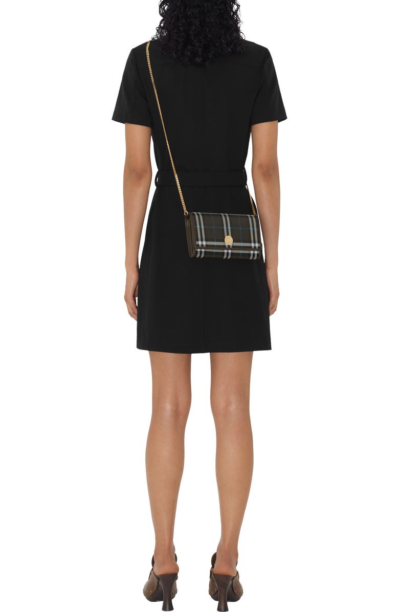 Burberry Check Chain Strap Wallet, Alternate, color,