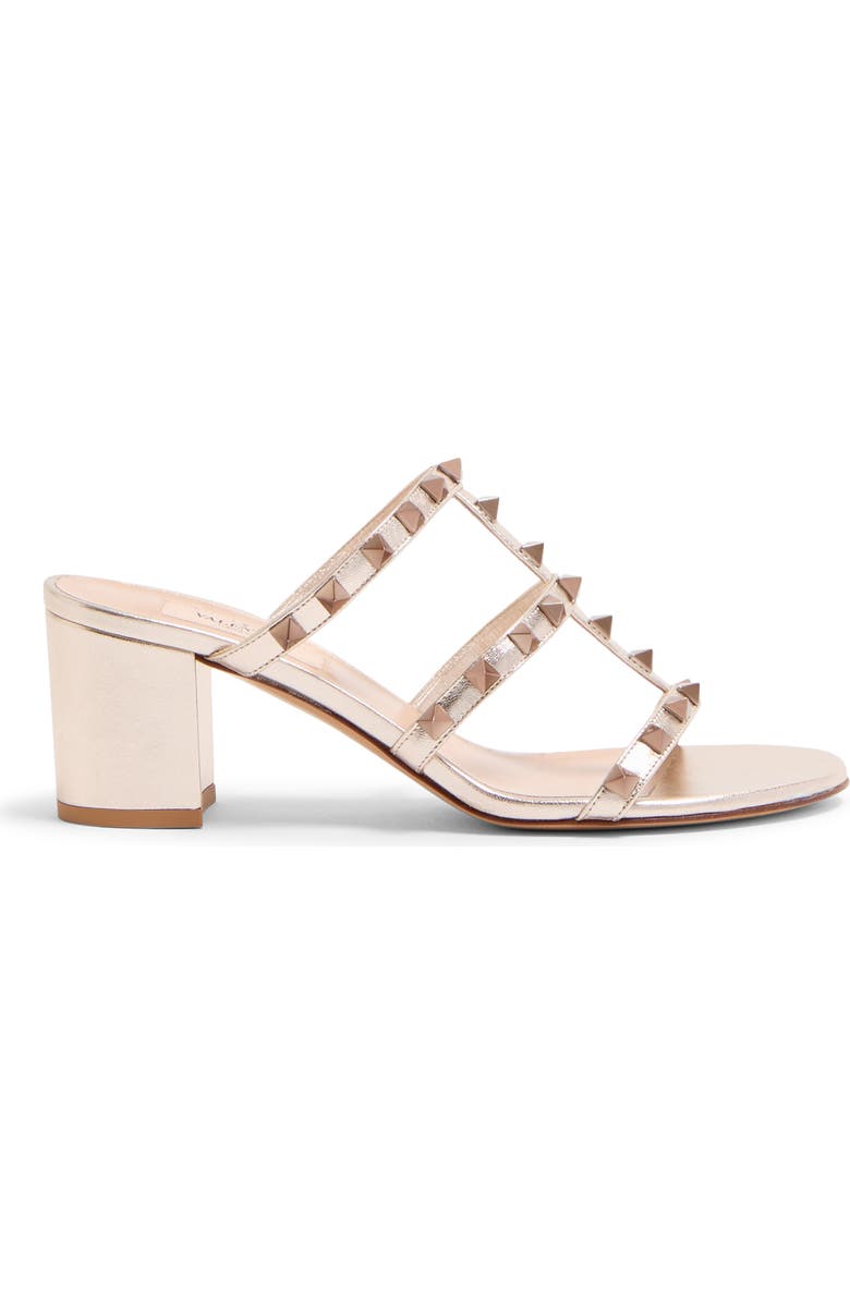 Valentino Rockstud Slide Sandal, Alternate, color, Skin