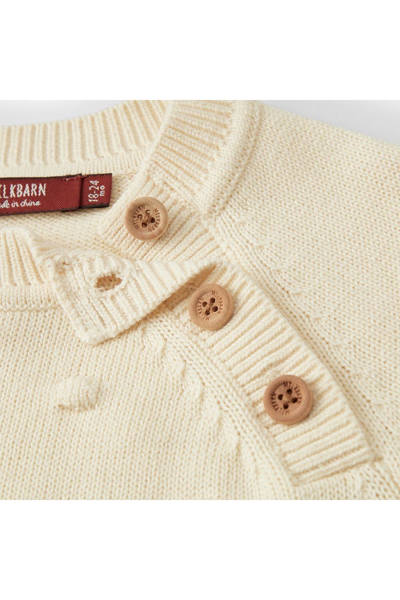Knit Popcorn Sweater, Alternate, color, Snow