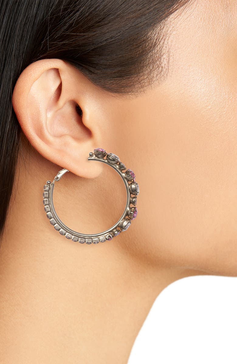 Sorrelli Crystal Hoop Earrings, Alternate, color, 