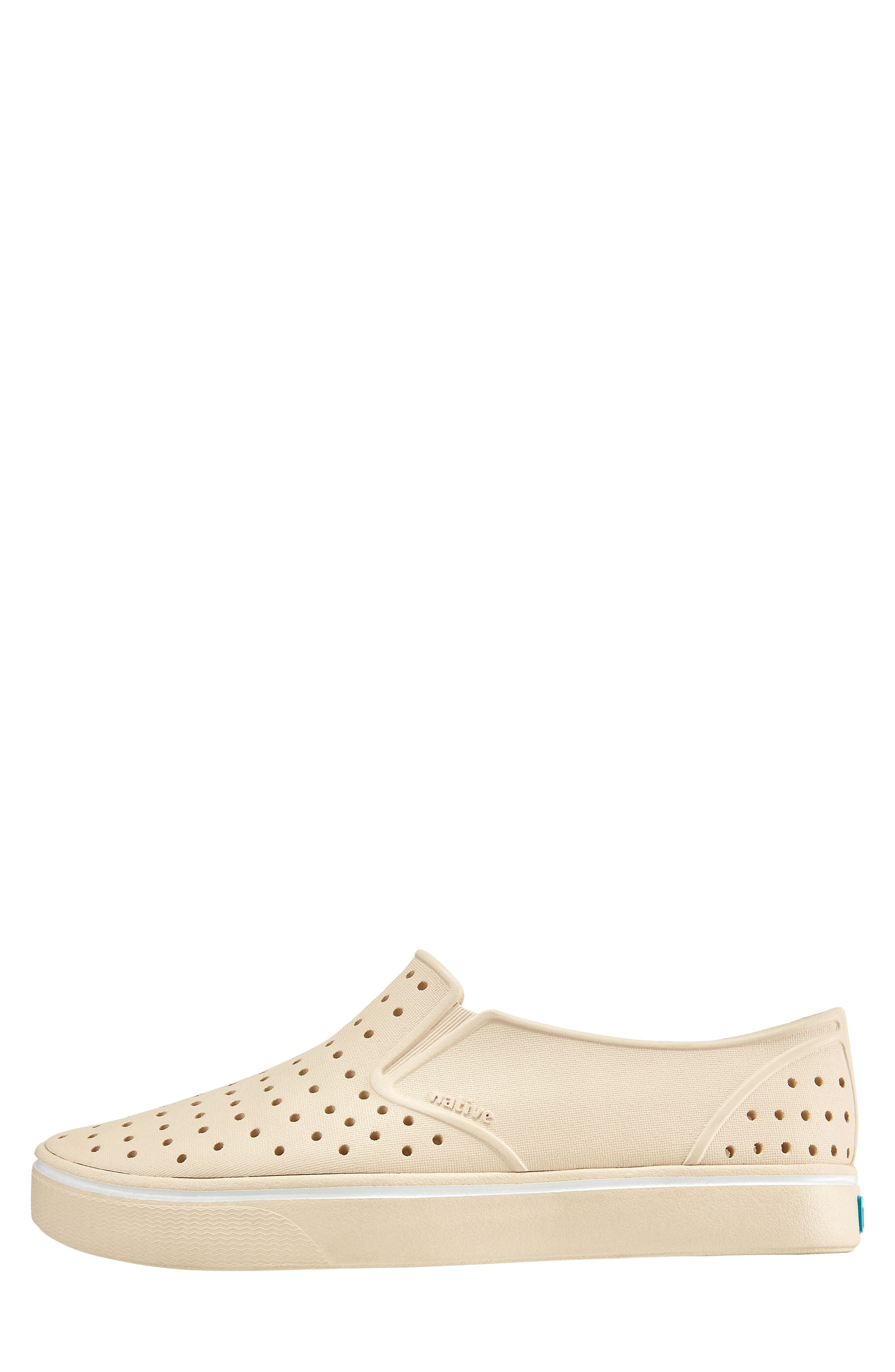Native Shoes Mile Perforated Slip On Sneaker, Alternate, color, Bone White/ Bone White