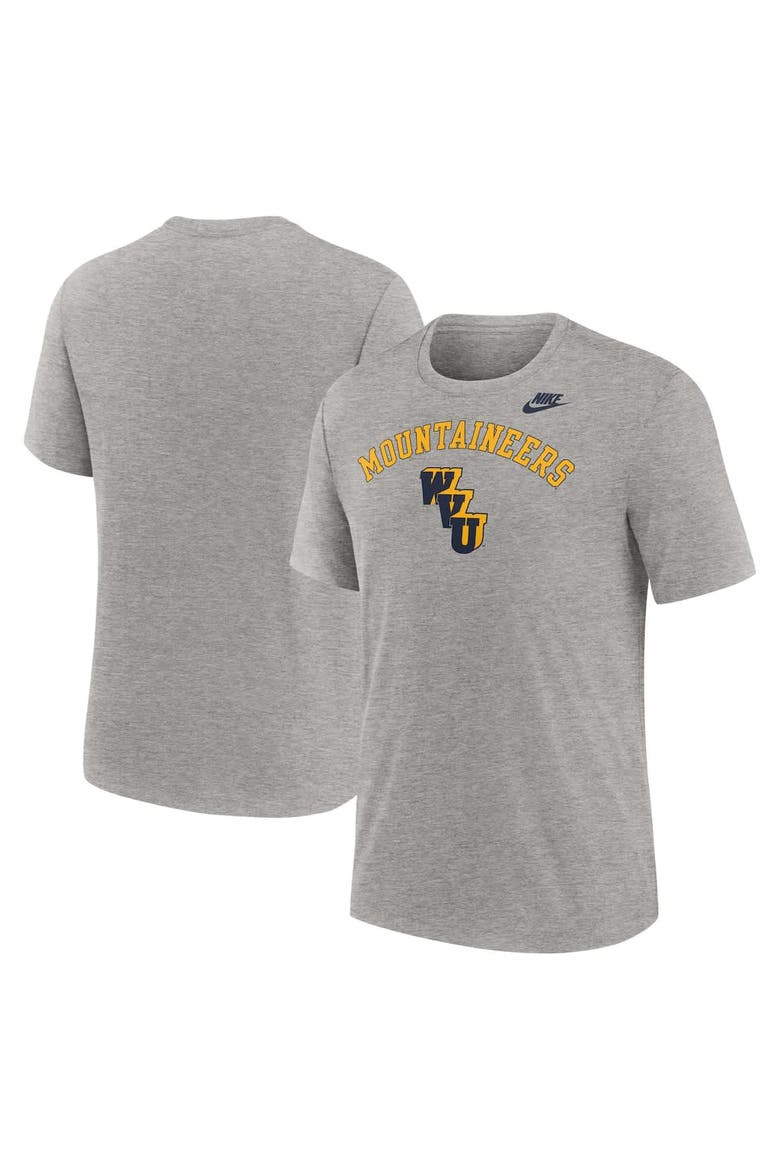 Men's Nike Heather Gray West Virginia Mountaineers Legacy Arch Tri-Blend T-Shirt, Alternate, color, Heather Gray