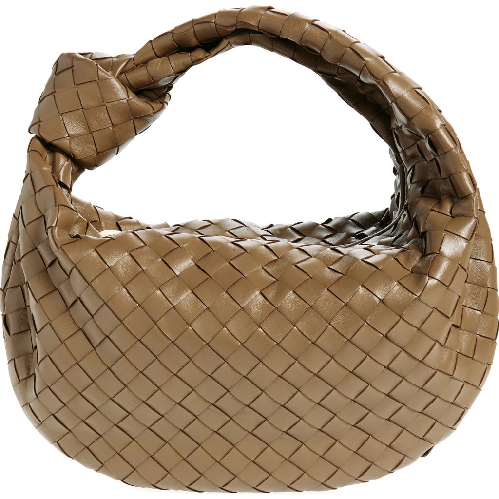 Bottega Veneta Teen Jodie Intrecciato Leather Hobo In Pinecone Gold