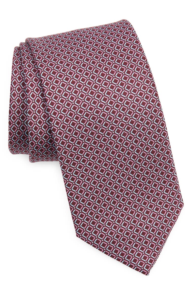 ZEGNA TIES Geometric Silk Tie, Main, color, 