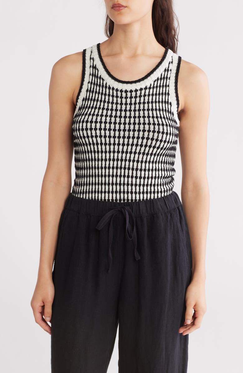 Blu Pepper Stripe Knit Sleeveless Sweater, Main, color, 