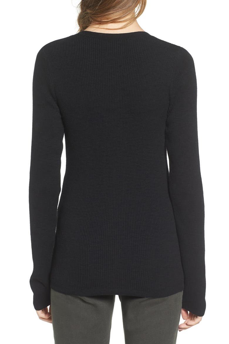 Rib Knit Pullover, Alternate, color, BLACK