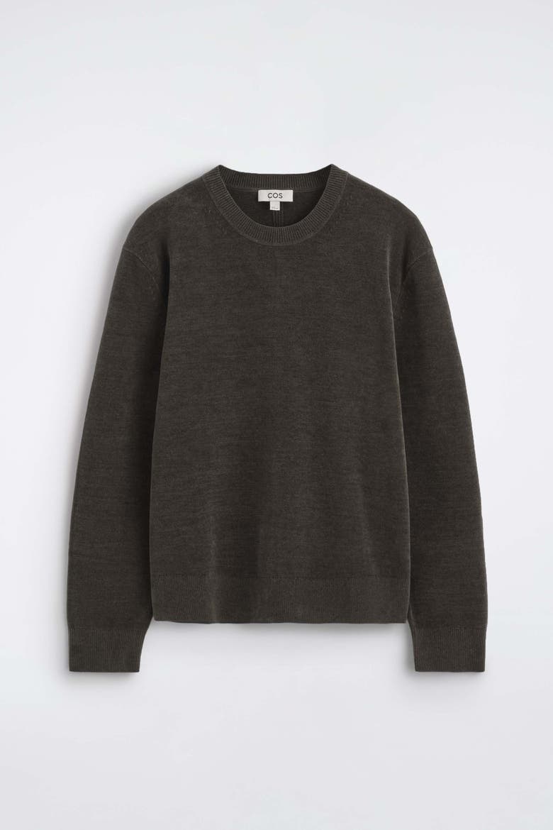 Cotton-chenille Crew-neck Sweater, Alternate, color, CHOCOLATE