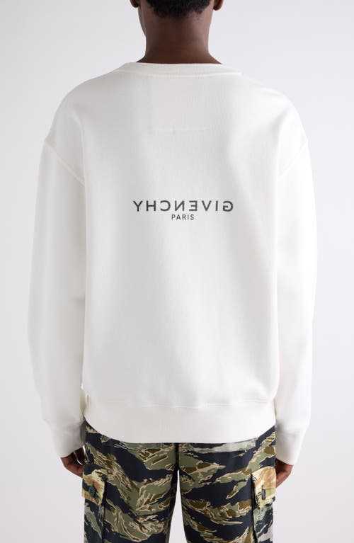 Givenchy Boxy Fit Reverse Logo Graphic Sweatshirt In Off White