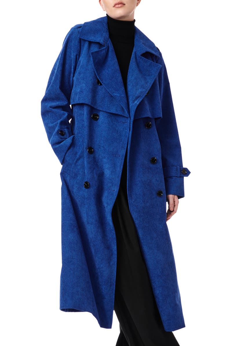 Bernardo Corduroy Trench Coat, Alternate, color, 