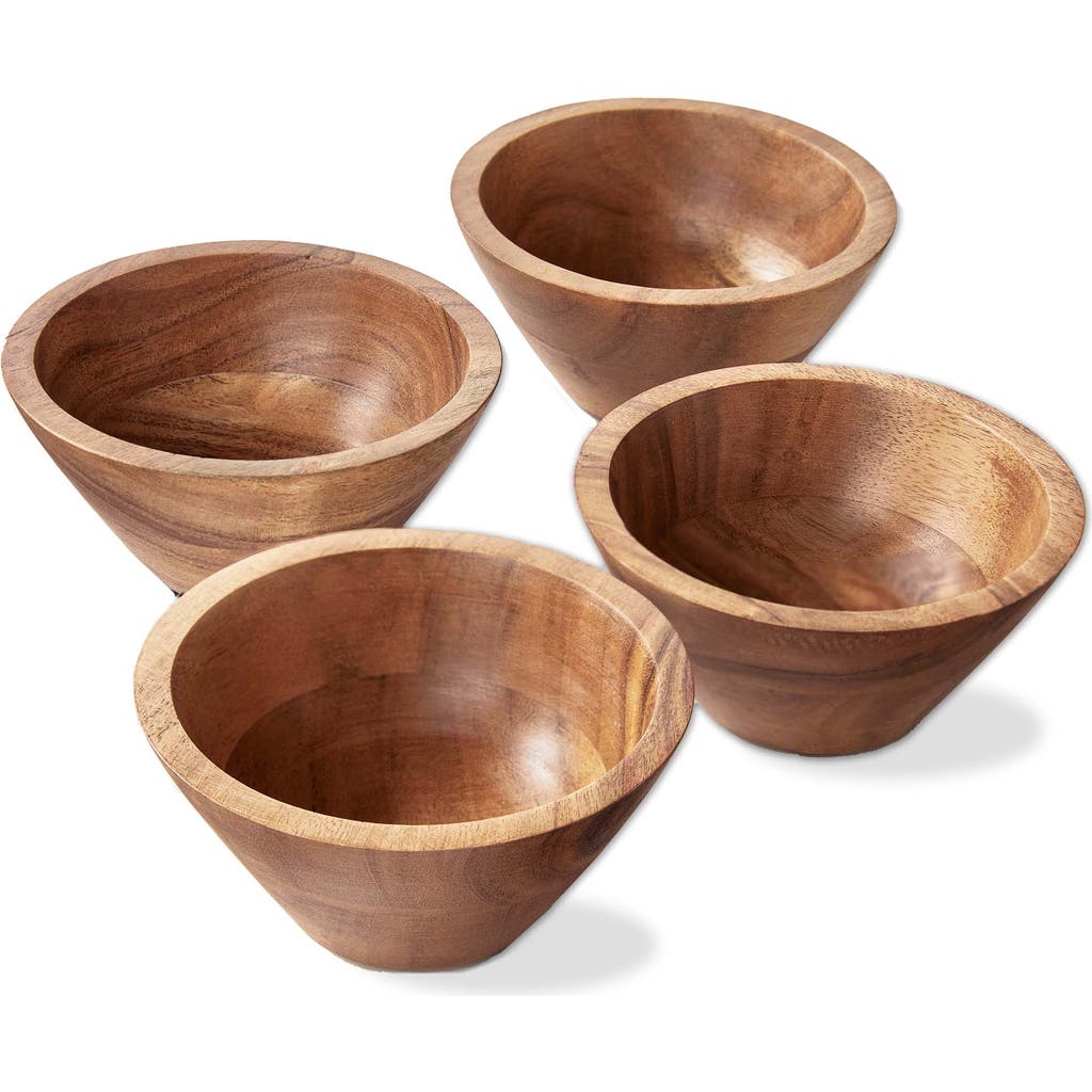 Tag Acacia Wood Serving Bowl Set Natural Hand Wash Only In Sand