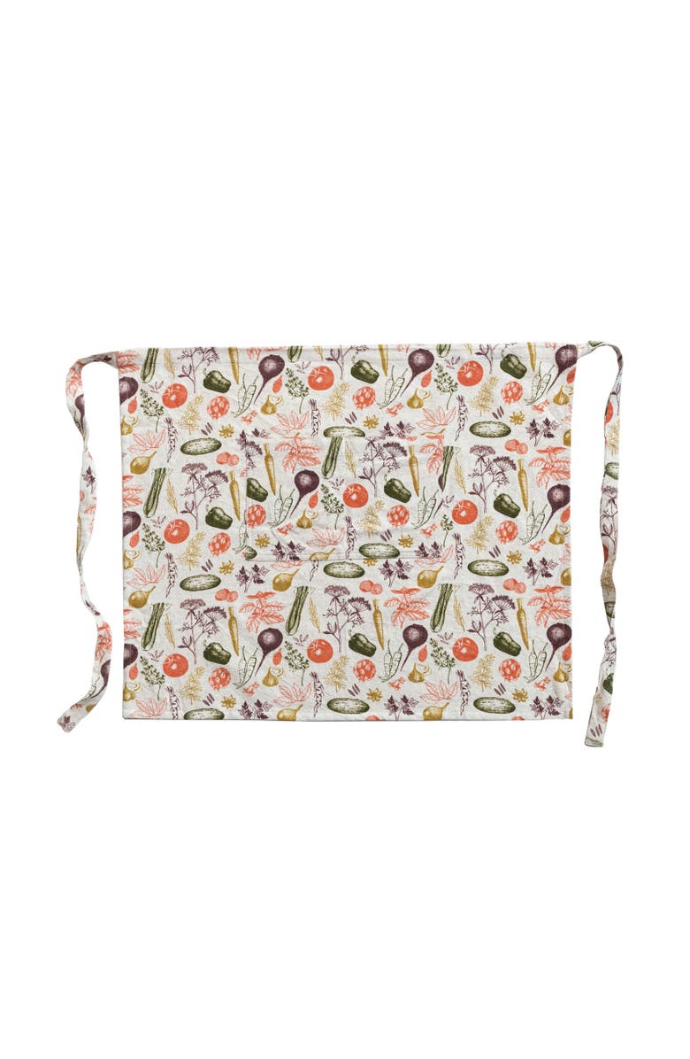 Storied Home Garden Cotton and Linen Apron with Pocket, Main, color, Orange