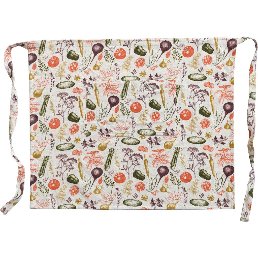 Storied Home Garden Cotton And Linen Apron With Pocket In Multi