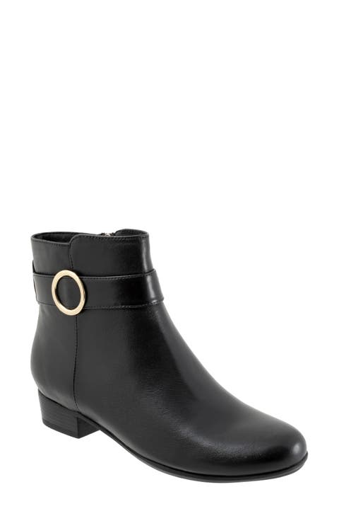 ショートブーツ・ブーティ Lisa Ankle Boots in Black Leather La Bottega di Lisa Boots Womens 7.5 Leather Ankle Bootie