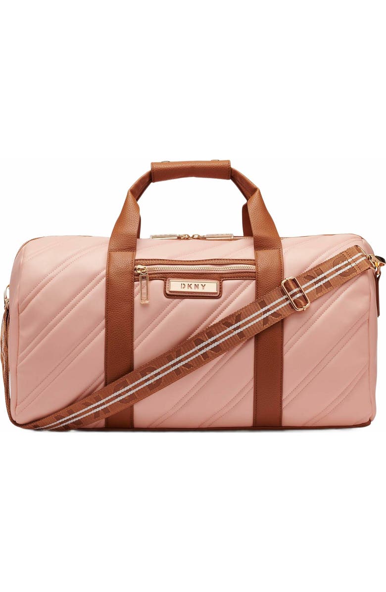 DKNY Bias Duffel Bag, Main, color, Peach Bloom