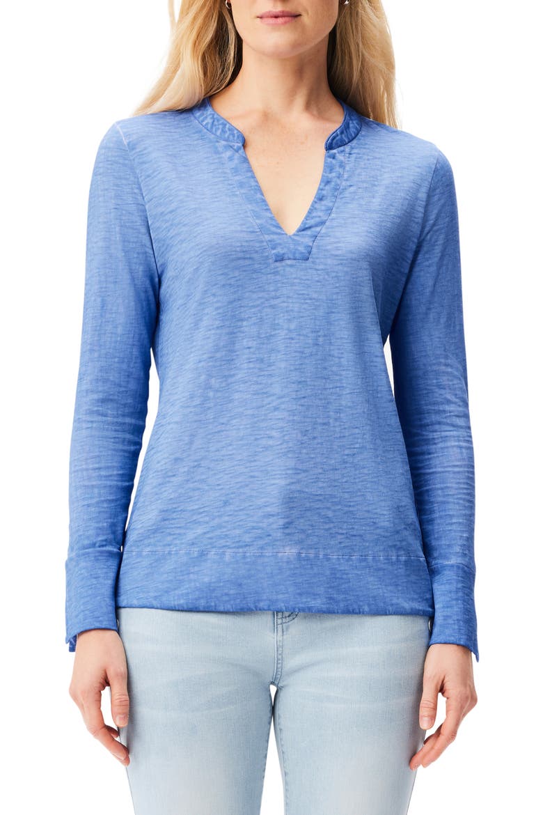 Split Neck Long Sleeve Top, Main, color, GULF