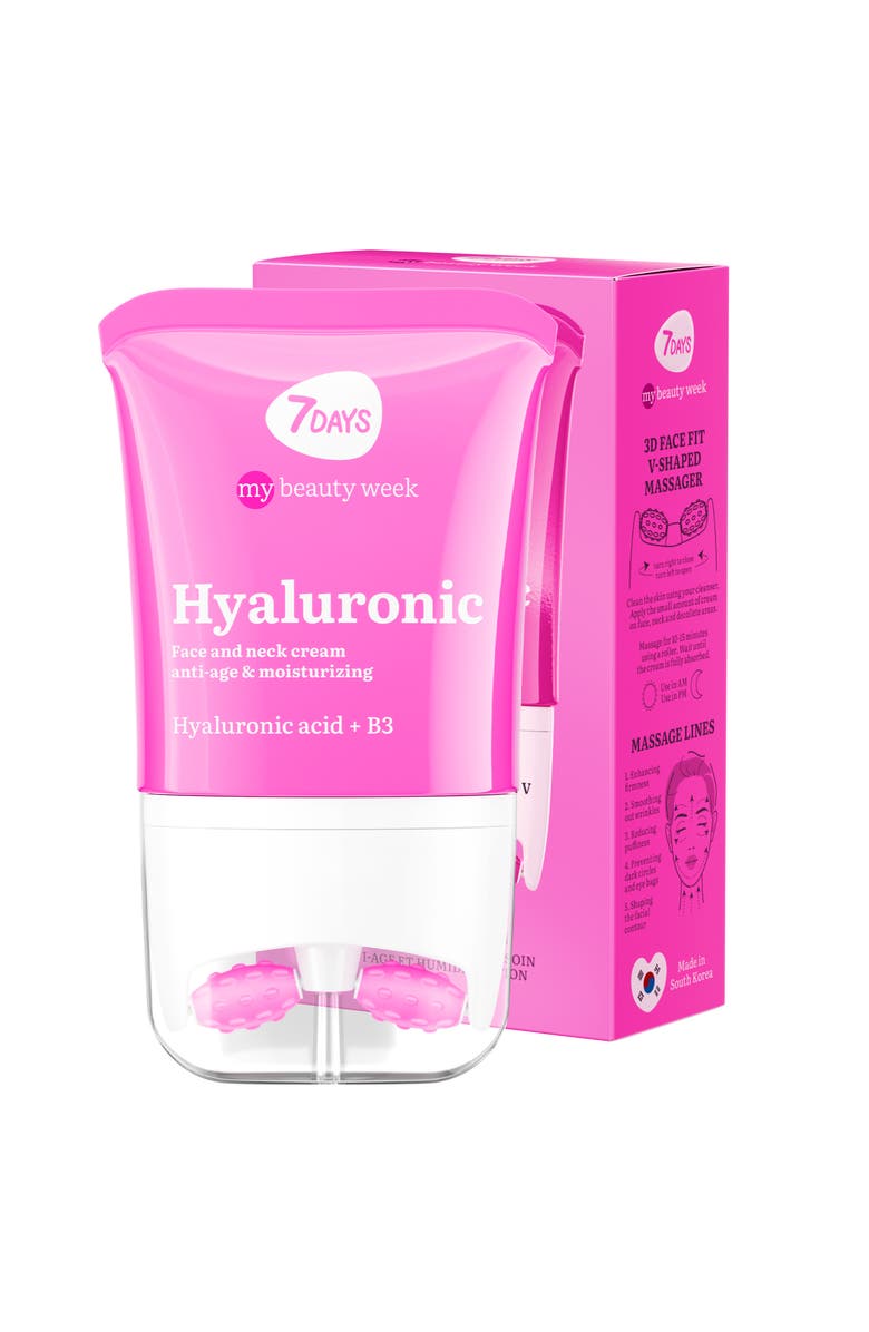 7DAYS Face moisturizer with Hyaluronic acid for Moisturizing & Hydrating with 3D Massage Applicator, Main, color, Clear