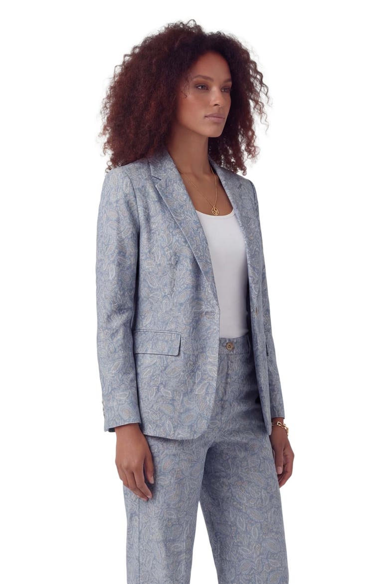 Paisley Pile Womens Tailored Blazer, Alternate, color, PAISLEY PILE NATURAL