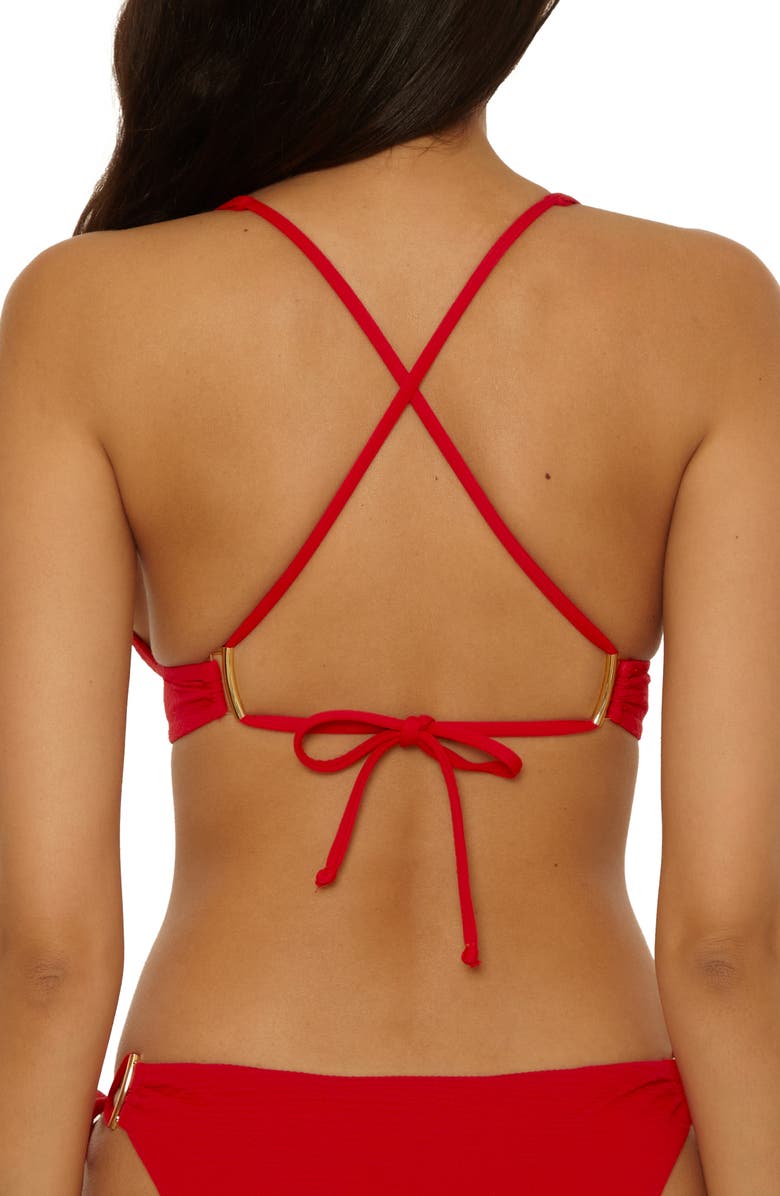 Becca Riviera Halter Bikini Top, Alternate, color, Apple