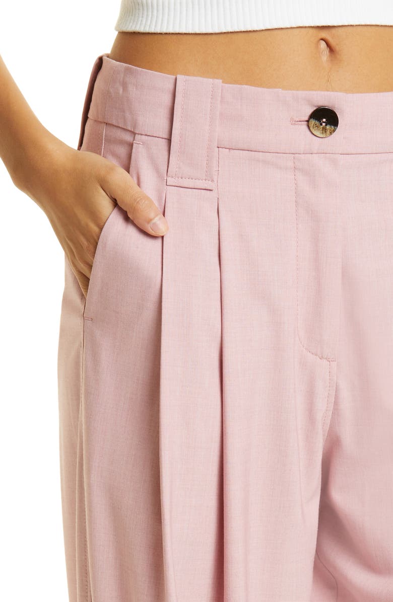 Ganni Drapey Pleated Cuff Trousers, Alternate, color,