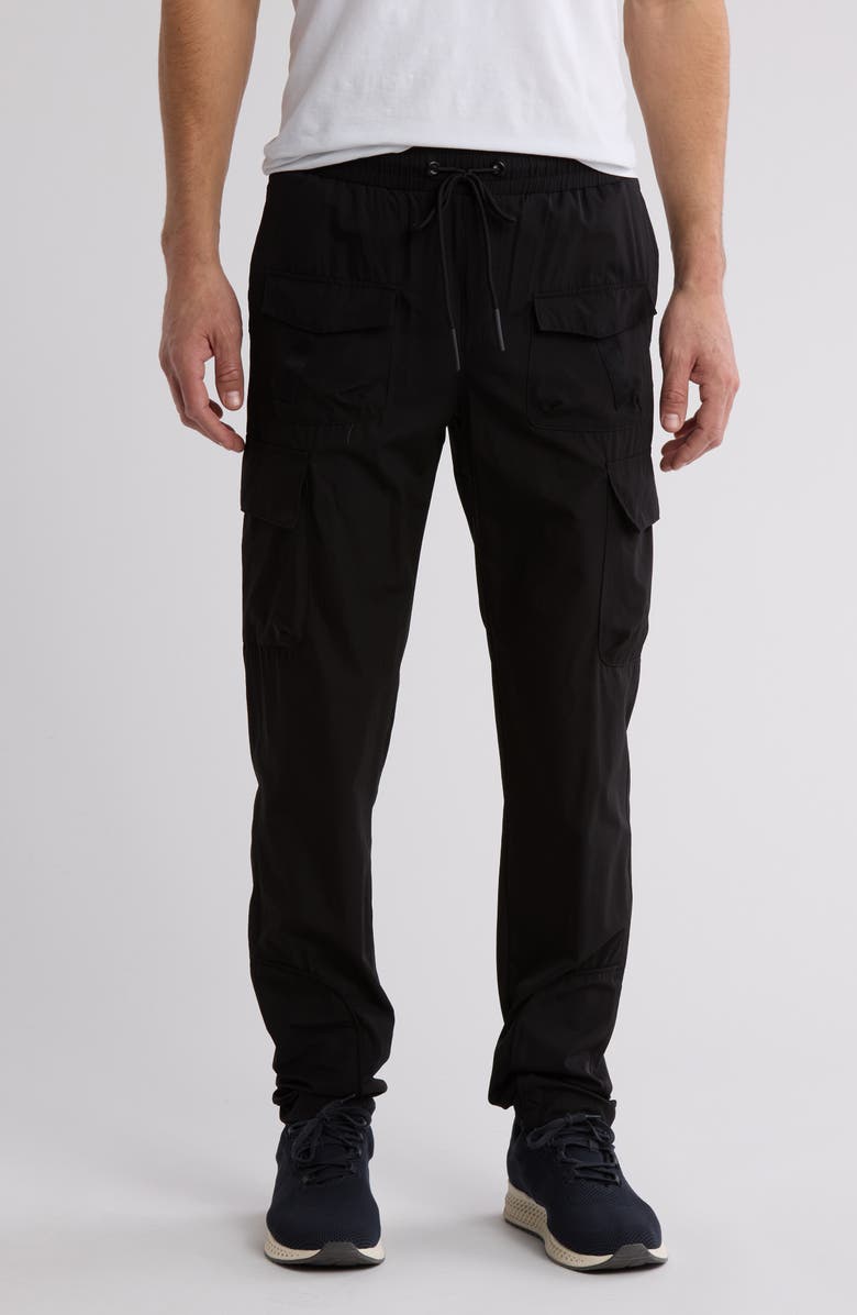 AMERICAN STITCH Stretch Nylon Drawstring Cargo Pants, Main, color, Black