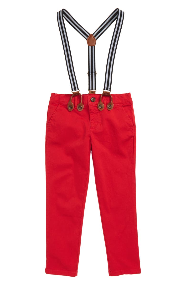 Bardot Junior Basic Chino Pants & Suspenders, Main, color,